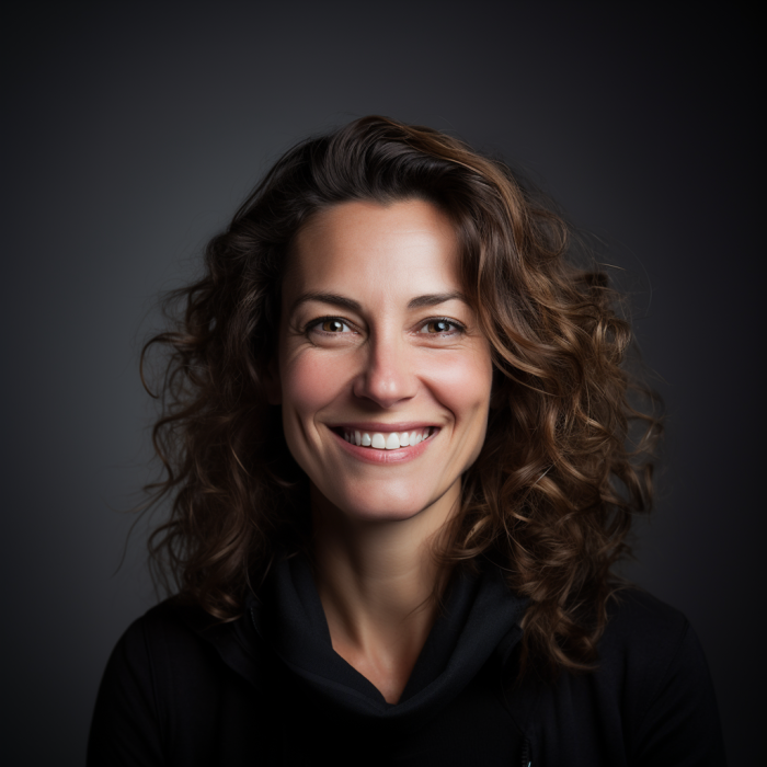 Megan, senior director of finance, smiling confidently in a professional headshot
